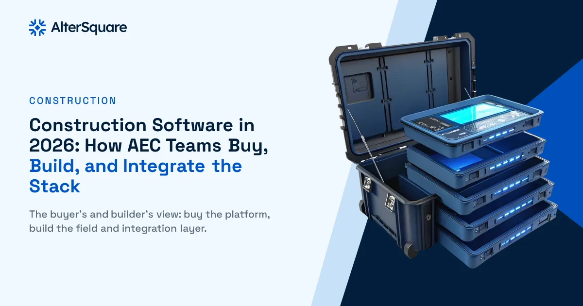 A ruggedized layered equipment case whose stacked trays lift open to reveal design, field, and back-office software layers